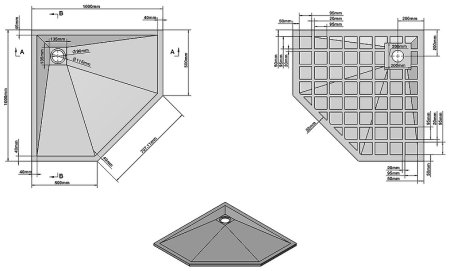 Душевой поддон из искусственного камня Vincea 100х100 VST-4SP1010G Серый 