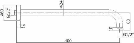 Кронштейн для верхнего душа Paffoni Lusso ZSOF034HG Медовое золото 