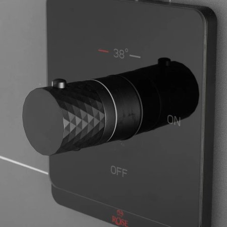 Гигиенический душ с термостатом Rose R105H, черный 