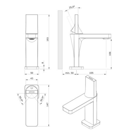Смеситель для раковина Sanindusa Line 42 555030110 белый 