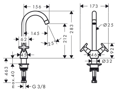 Смеситель для кухонной мойки Hansgrohe Logis Classic 71285000 