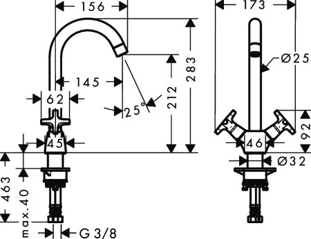 Смеситель для кухонной мойки Hansgrohe Logis Classic 71285000 