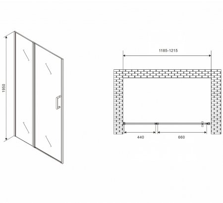 Душевая дверь Abber Sonnenstrand 120 AG04120MS профиль Хром стекло матовое 