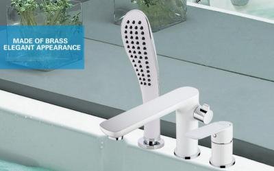 Смеситель на борт ванны Gappo G48 G1148 Белый Хром 