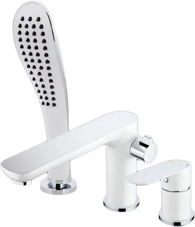 Смеситель на борт ванны Gappo G48 G1148 Белый Хром 