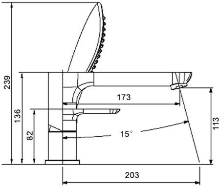 Смеситель на борт ванны Gappo G48 G1148 Белый Хром 