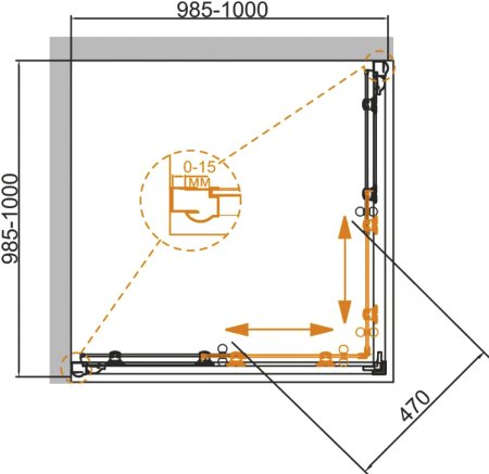 Душевой уголок Cezares Giubileo-A-2-100 прозрачное стекло, бронза 