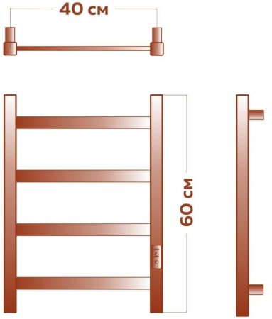 Полотенцесушитель электрический (лесенка) Bauedge Hotel DB-0018, 40x60 см 
