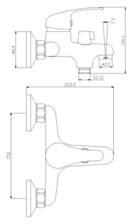 Смеситель Rossinka Y35-30 Хром 