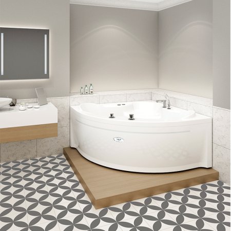 Акриловая ванна Radomir Vannesa Massage Сандра 149х149, с гидромассажем, каркасом и экраном, классик 