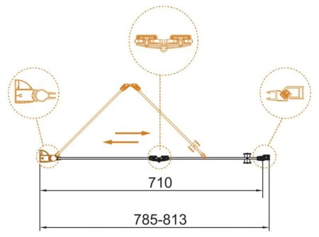 Душевая дверь в нишу Cezares Eco O-BS-12-80-C-Cr 