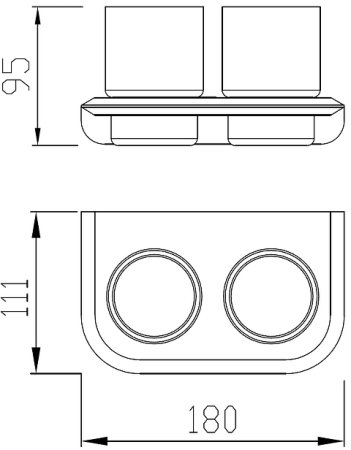 Стакан для зубных щеток Abber Nord AA1557B двойной Черный матовый 