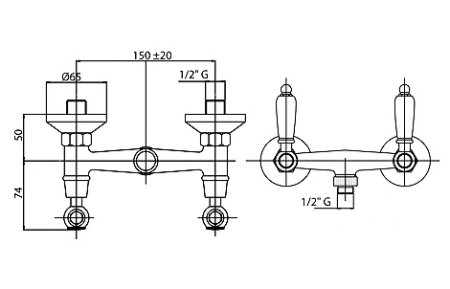 Смеситель Cezares Diamond DIAMOND-D-03/24-Sw для душа 