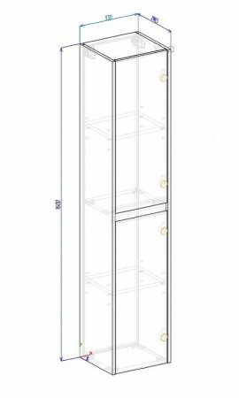 Шкаф пенал BelBagno Kraft 33 R KRAFT-1600-2A-SC-RNN-R подвесной Rovere Nebrasca Nature 