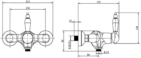 Смеситель для душа Boheme Murano 284-MR-W Золото 