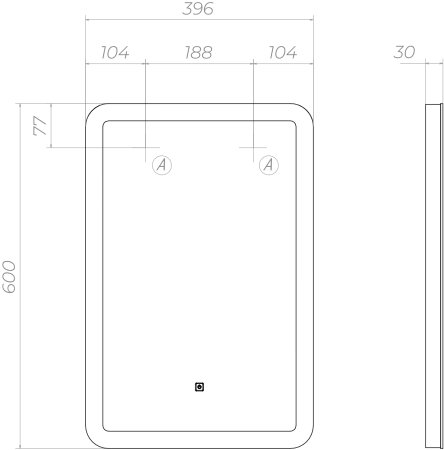 Зеркало VIGO Wing z.WIN.40.Classic, 40 см 