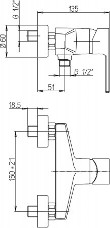 Смеситель для душа Paini Le Mans 90CR5112SKM Хром 