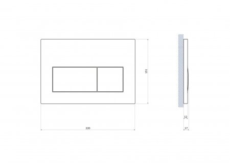 Кнопка смыва Cersanit PRESTO 63528 черная матовая 