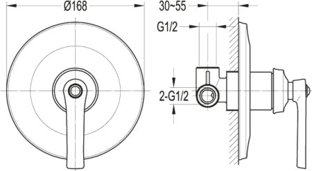 Смеситель Cezares Liberty F DIM 01 для душа 
