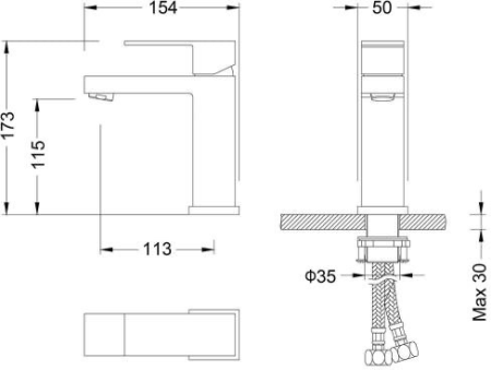 Смеситель Grocenberg GB2008 для раковины хром 