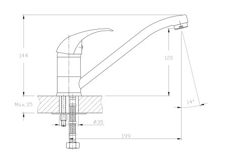 Смеситель для кухни HAIBA HB4815-K 