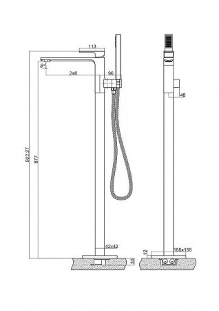 Смеситель для ванны BelBagno Luce LUC-FMT-CRM Хром 
