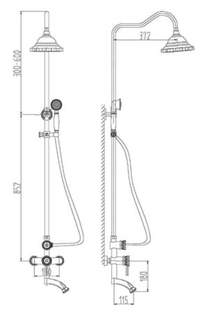 Душевая стойка Zorg Antic A 102DS-SL 