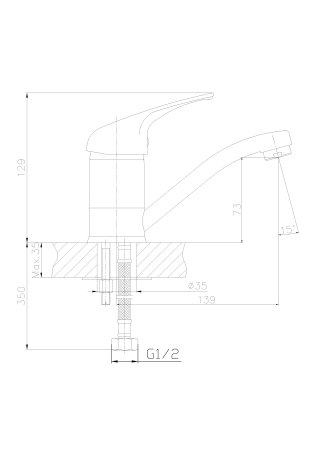 Смеситель для раковины HAIBA HB4503-K 