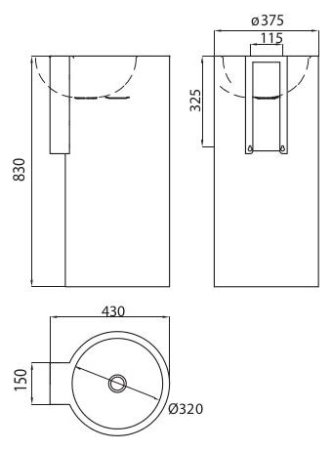 Рукомойник Senda Redo-t satin w 