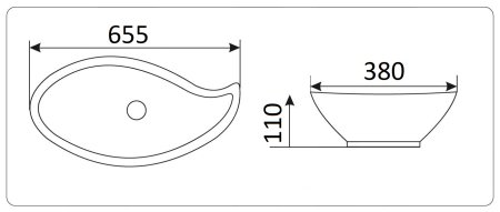 Раковина накладная CeramaLux 9052 