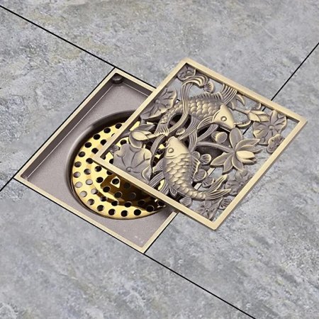 Душевой трап Gappo G81002-4 с решеткой Бронза 