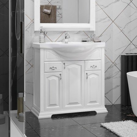 Тумба под раковину Opadiris Риспекто 85 00-00006704 Белая матовая 