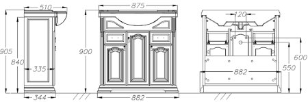 Тумба под раковину Opadiris Риспекто 85 00-00006704 Белая матовая 