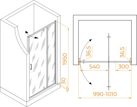 Душевая дверь RGW LE-103 1000 