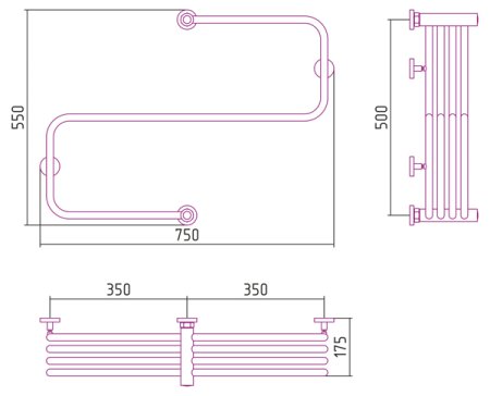 Полотенцесушитель водяной Сунержа ДР Фабула 50х70 