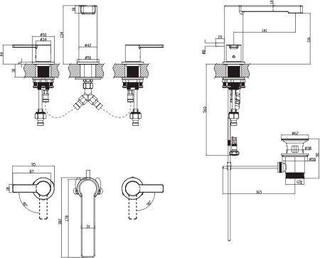 Смеситель Villeroy & Boch Architectura TVW10310811061 для раковины 