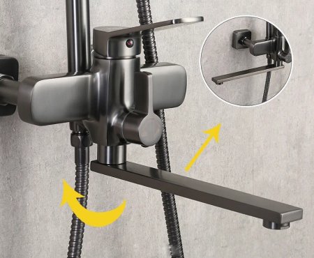 Душевая система Frap H62-9 F2462-9 Оружейная сталь 