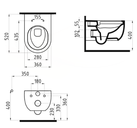 Унитаз подвесной Bien Vokha MDKA052N1VP1B7000 безободковый, с функцией биде, черный матовый 
