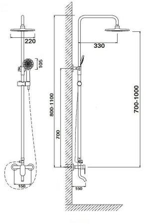 Душевая система Сантаком stOmega 7703 Хром 
