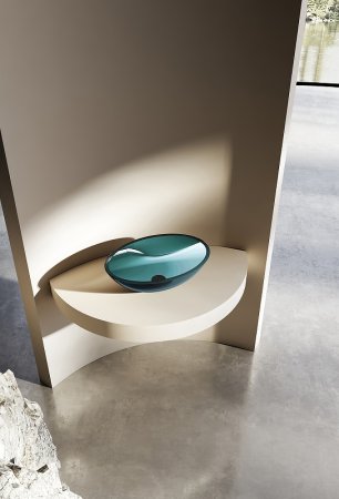 Раковина-чаша Abber Kristall 50 AT2802Aquamarin Бирюзовая 