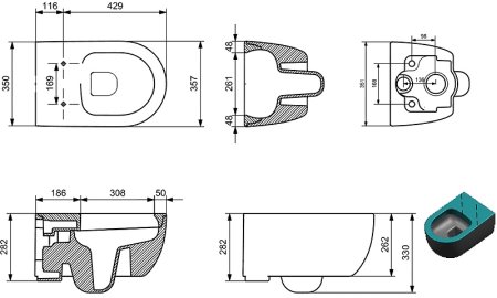 Унитаз Allen Brau Priority 4.31001.31 подвесной Черный матовый без сиденья 