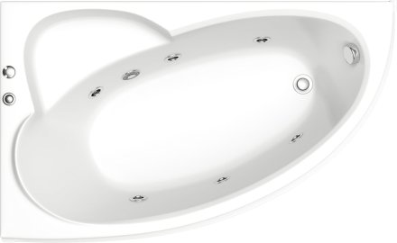 Акриловая ванна Bas Сагра 160x100 см L с гидромассажем 