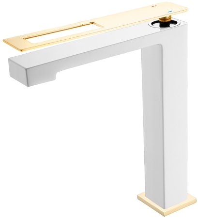 Смеситель для раковины Boheme Q 142-WG Белый Золото 