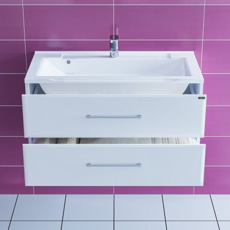 Тумба Санта Омега 90 подвесная с умывальником Elen 90 