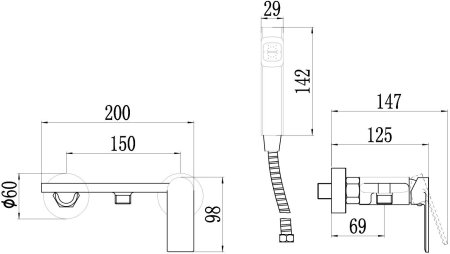 Смеситель для гигиенического душа Savol (S-FXQ012C) 