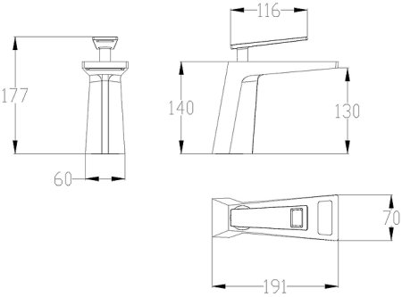 Смеситель для раковины Bronze de Luxe Quadro A919B Черный Золото 