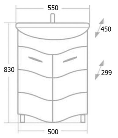Тумба с раковиной Onika Лайн 55.11 