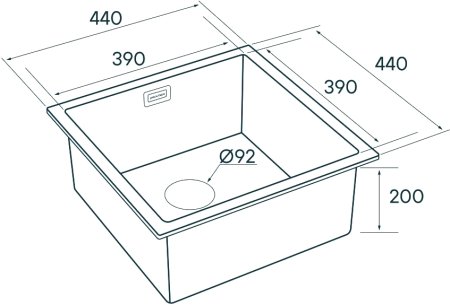 Мойка кухонная Paulmark Aller PM904444-BS брашированная нержавеющая сталь 