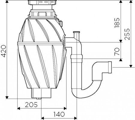 Измельчитель пищевых отходов Omoikiri 4995059 NAGARE 750 