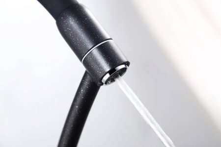 Смеситель Paulmark Siegen Si213111-418 для кухонной мойки, черный металлик 